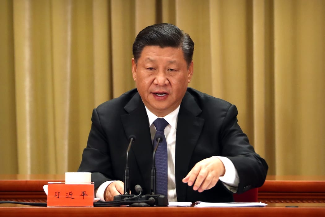 China's President Xi Jinping speaks during an event to commemorate the 40th anniversary of the Message to Compatriots in Taiwan at the Great Hall of the People in Beijing.