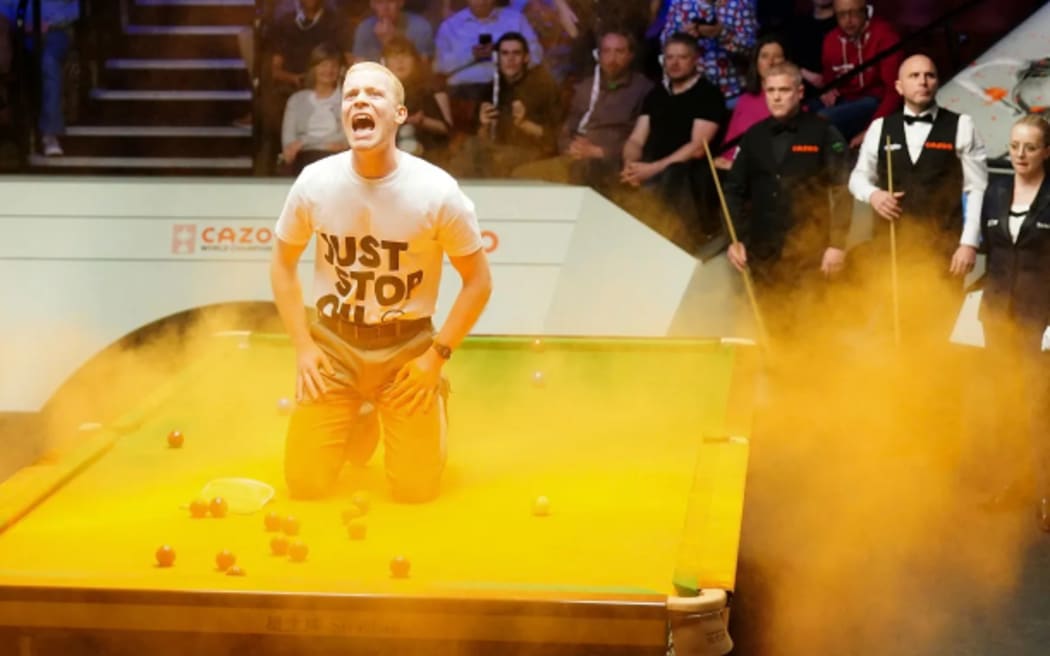 The man who unleashed the orange dust storm that halted play at the World Snooker Championship.