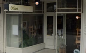 The shop front of Olive Cafe.