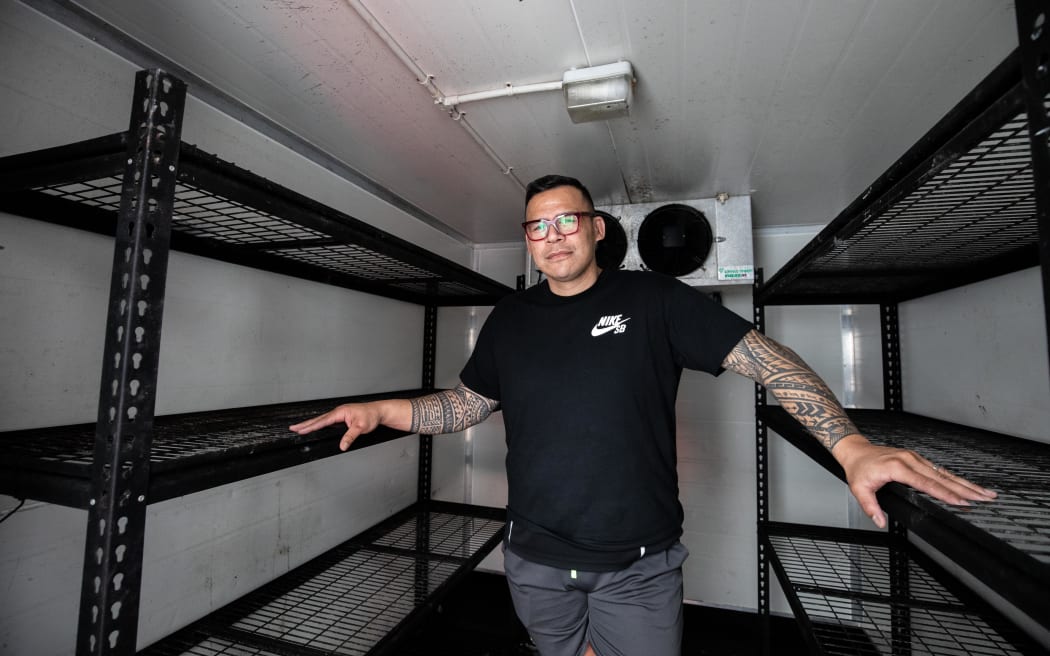 David Letele at Buttabean Motivation's food bank in Wiri.