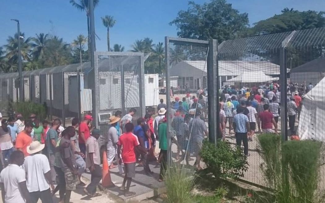An image from the 75th day of protest at the Manus detention centre.