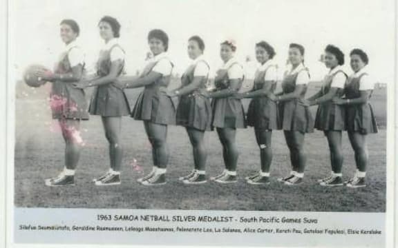 The Samoa netball team that took silver in 1963