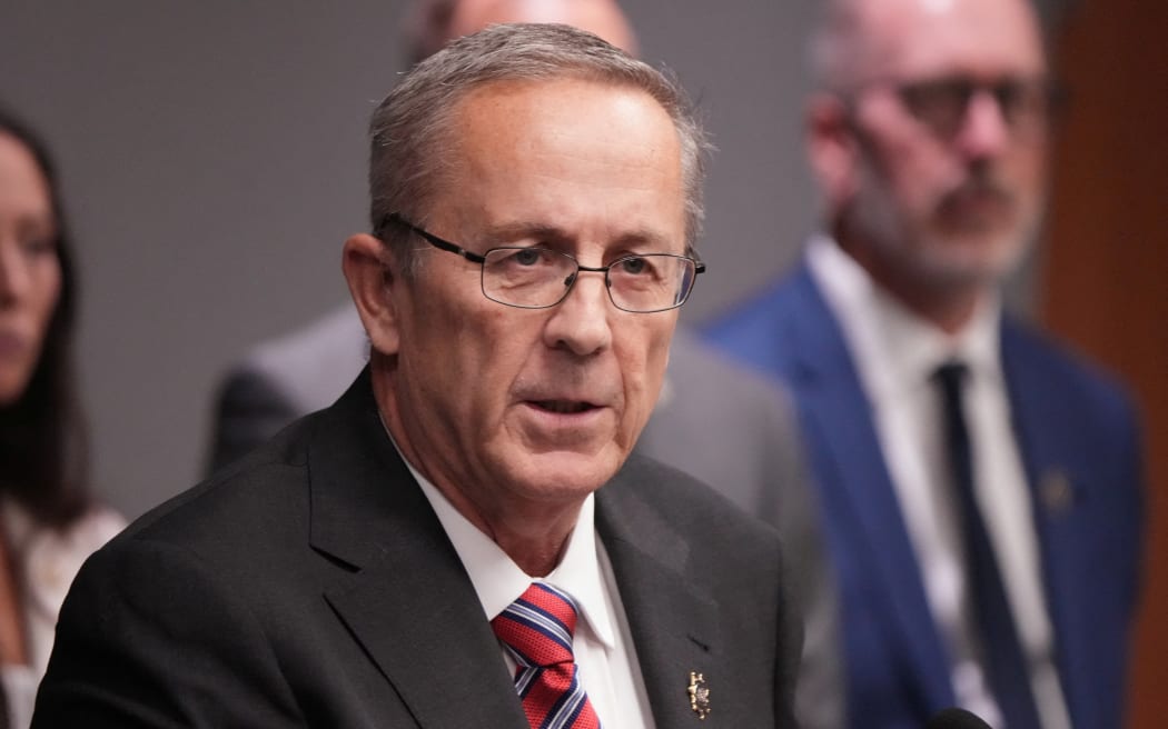 Utah County Attorney General Jeff Gray speaks during a press conference after charges were filed against Tyler Robinson, the suspect in the killing of political activist Charlie Kirk, at the Utah County Health and Justice Building in Provo, Utah, on September 16, 2025. R