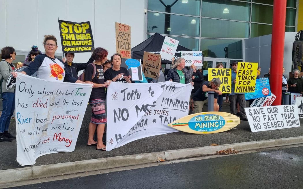 A protest against seabed mining.