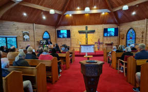 The service taking place at St Georges Anglican Church in Tauranga, commemorating the 159th anniversary of the battle of Gate Pā.