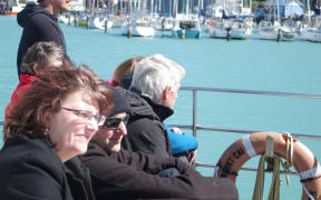 People on tour at Lyttelton Port.