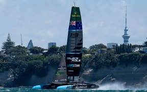 New Zealand in SailGP practice off Auckland.