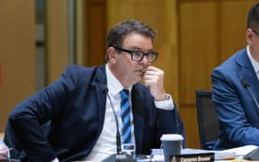 National MP Cameron Brewer sitting in Select Committee.