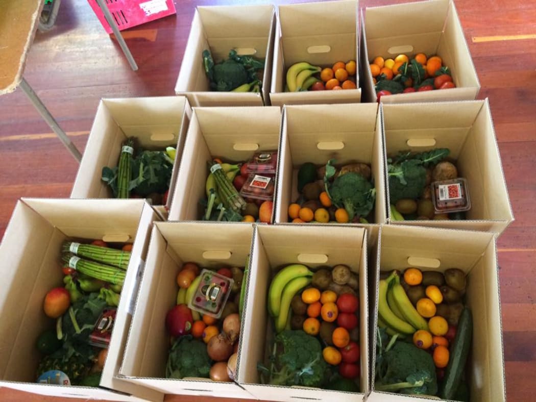 Food boxes put together by non-profit organisation, Food Together