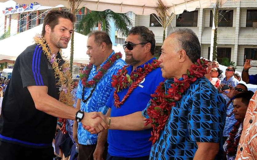 Captain Richie McCaw during a parade for the New Zealand All Blacks.