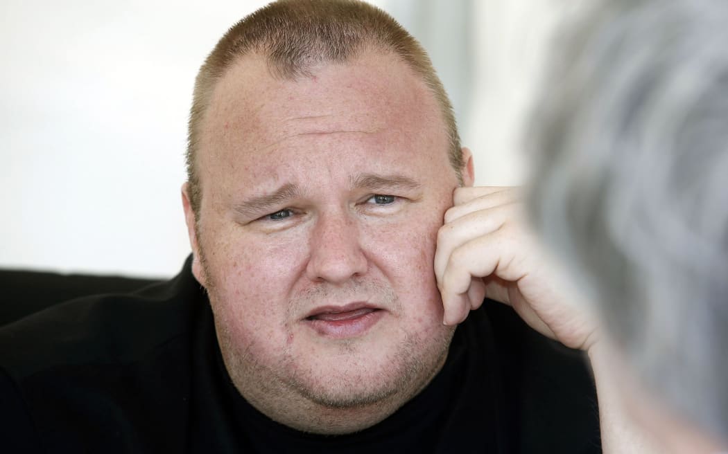 Kim Dotcom speaking to supporters of his Internet Party in Auckland, in April 2014.