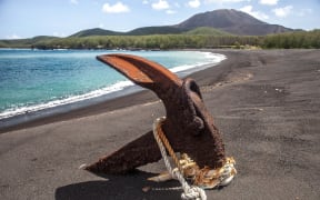 A beach on Pagan in the Northern Marianas where the US Navy's training plan calls for marines to conduct amphibious assaults.