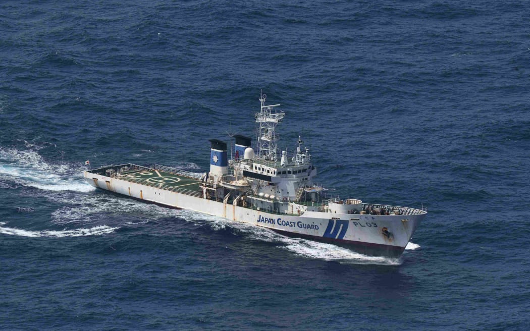 Japan Coast Guard Patrol Ship Kudaka conducts a search operation of Gulf Livestock 1 which sent a distress signal off of Amami Oshima in Kagoshima Prefecture on 3 September, 2020.