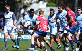 Fijian lock Temo Mayanavanua playing for Northland in the Mitre 10 Cup.