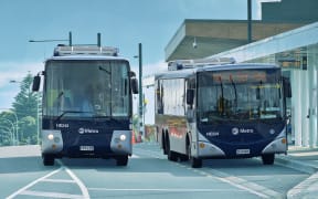AUCKLAND, NEW ZEALAND - Apr 25, 2019: Auckland / New Zealand - April 25 2019: Bus stopped at Panmure bus station
