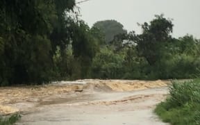 Flooding in New Caledonia's commune of Bourail as a result of cyclone Fili