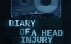 It is a black background that says "Diary of a head injury" on it.