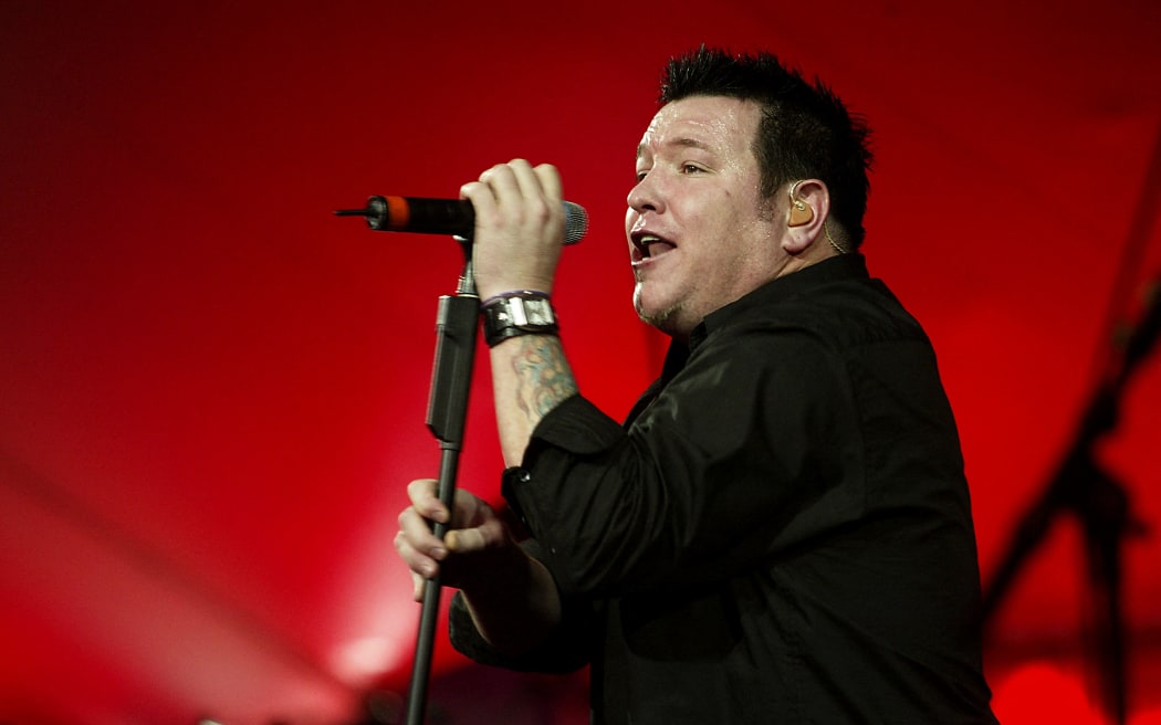 (File photo) Smash Mouth, with singer Steve Harwell, performs at the after-party for "Dr. Seuss' Cat In The Hat" at the Universal Studios Cinema on 8 November, 2003 in Los Angeles, California. Harwell, a founding member and former leader of the US rock band died on 4 September 2023 at age 56, his agent said.
