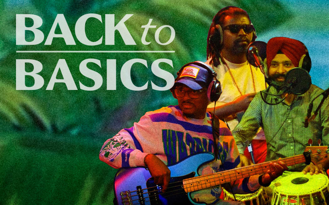 Back to Basics: Composite of musicians, Leandro Vasquez, Manjit Singh, and Jabulani Moyo