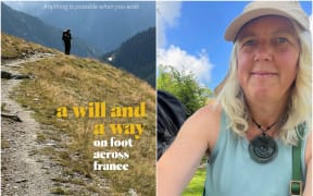 Left: the cover of 'A Will and A Way' by Jennifer Andrewes. Right: Jennifer pictured during a walk.
