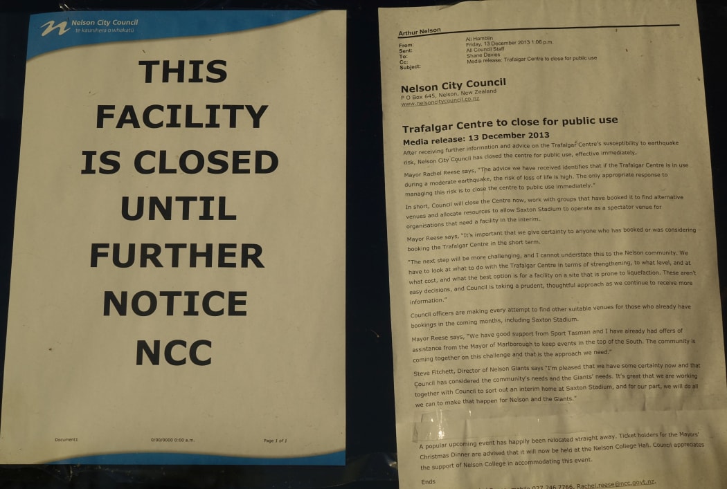 Nelson closure notice