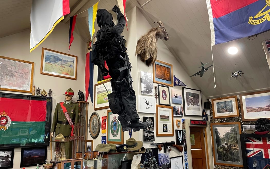 Military memorabilia in former soldier Gary Brandon's house.