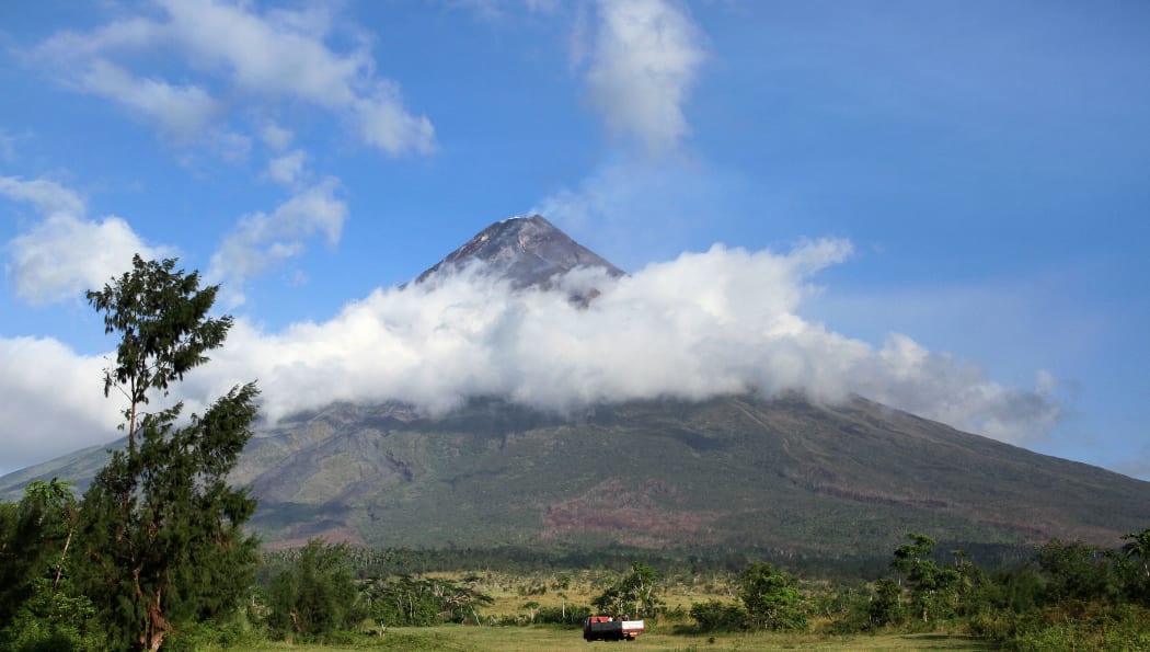 Mount Mayon, one of the most active volcanoes in the Philippines.