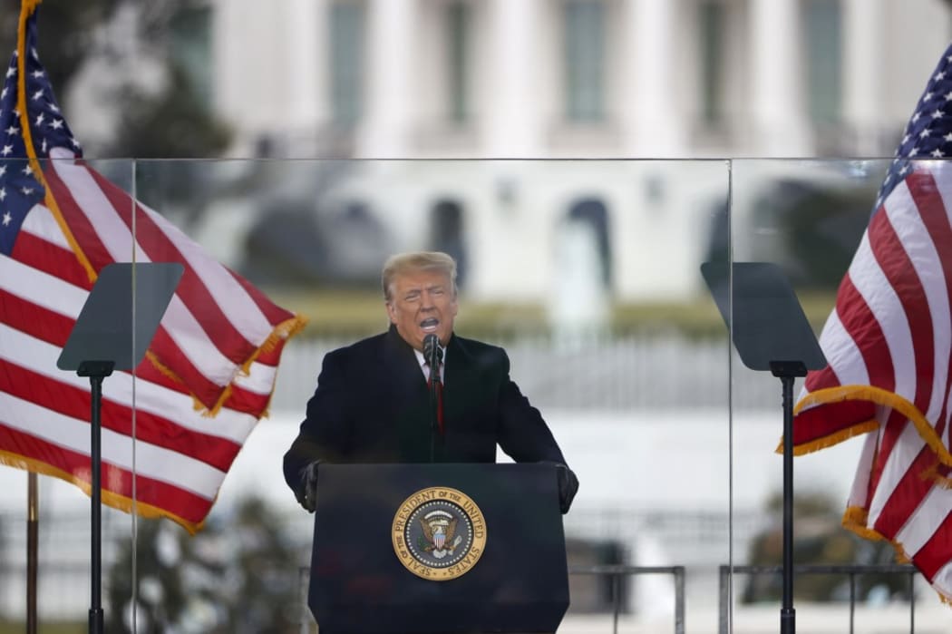 WASHINGTON, DC - JANUARY 06: President Donald Trump speaks at the "Stop The Steal" Rally on January 06, 2021 in Washington, DC.