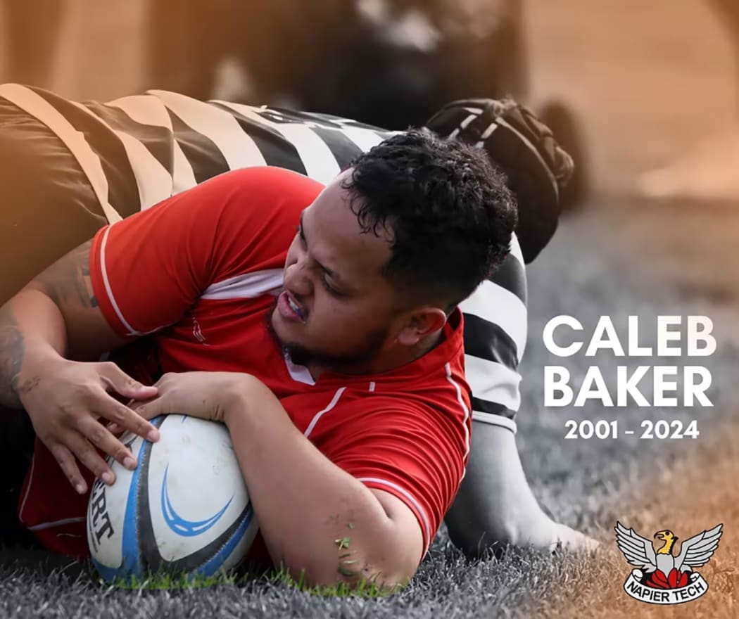 Caleb Baker played rugby for Napier Tech. His funeral was held at the clubrooms. Photo / Napier Technical Sports Club