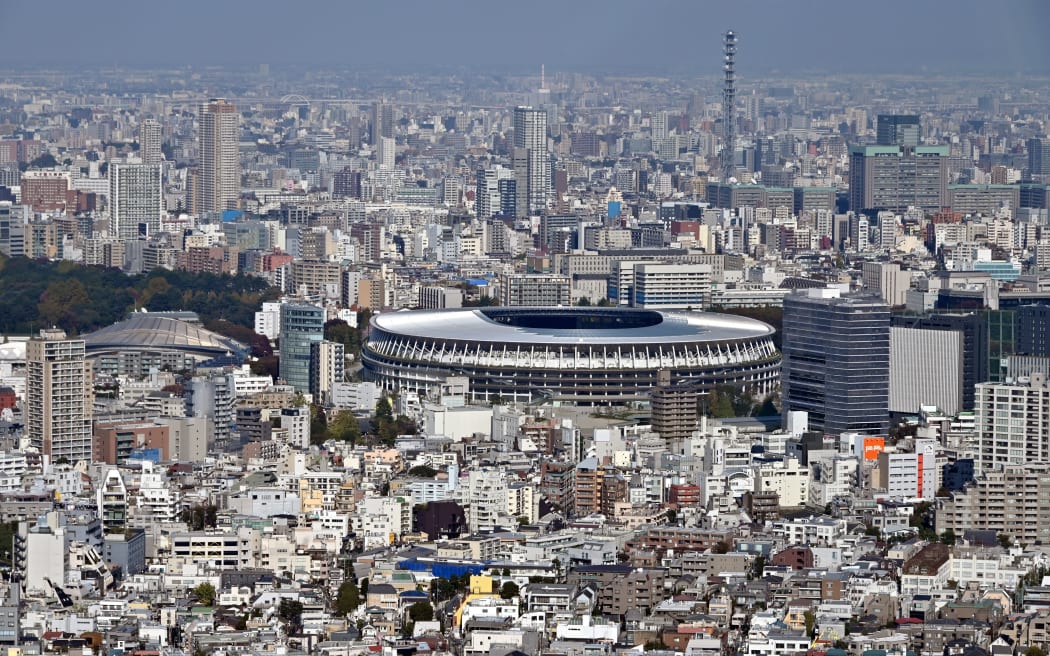 National Stadium, the main venue for the 2020 Tokyo Olympics and Paralympics located in the heart of Tokyo.