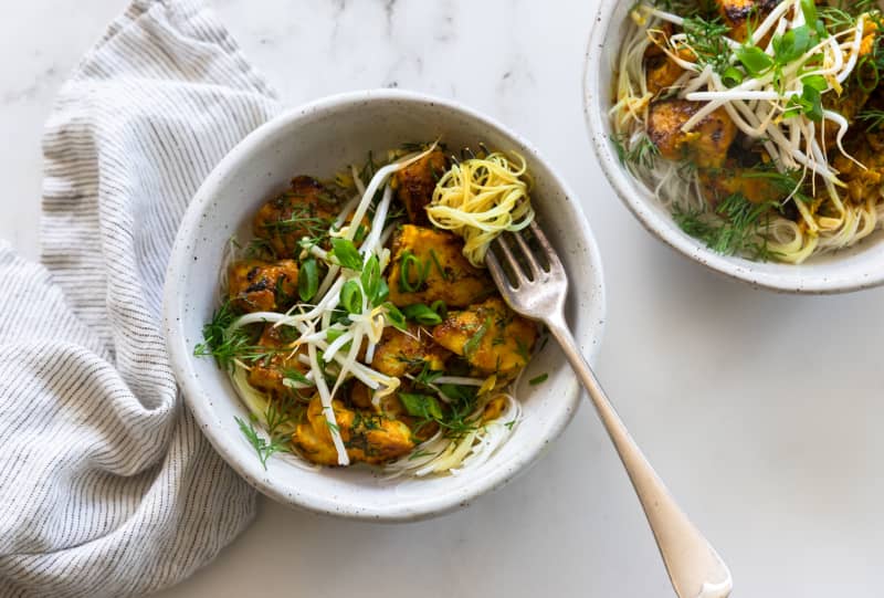 Kelly Gibney's turmeric and dill fish.