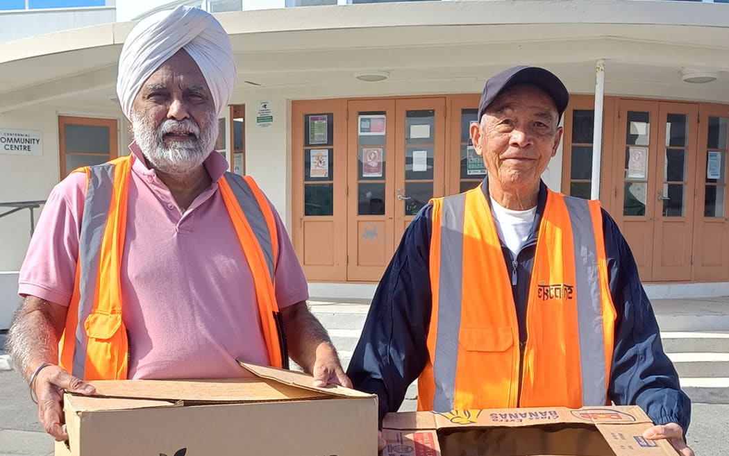 Founder of Wellington-based charity Ekta, Manjit Grewal (top left) with volunteer Dizhong Zhou.