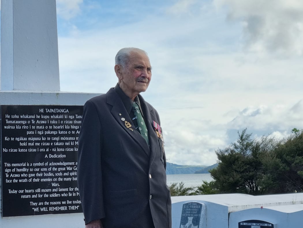 Sir Robert Gillies, the last surviving member of 28 Māori Battalion, in Rotorua
