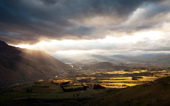 Crown Range with Queenstown in the distance