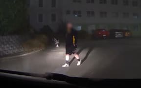 Dash-cam footage showed a man approaching the private ambulance before taking it for a joy ride.