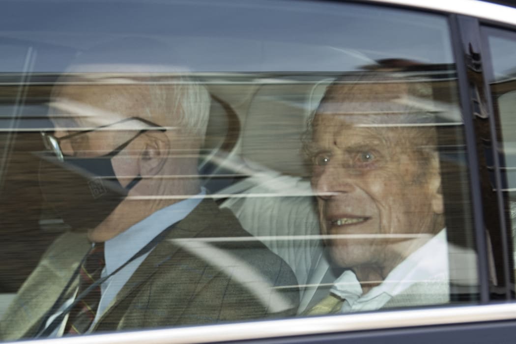 Prince Philip leaves King Edward VII's Hospital in central London on 16 March 2021.