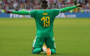 5542036 19.06.2018 Senegal's Mbaye Niang celebrates the goal during the World Cup Group H soccer match between Poland and Senegal at the Spartak stadium in Moscow, Russia, June 19, 2018. Vitaliy Belousov / Sputnik