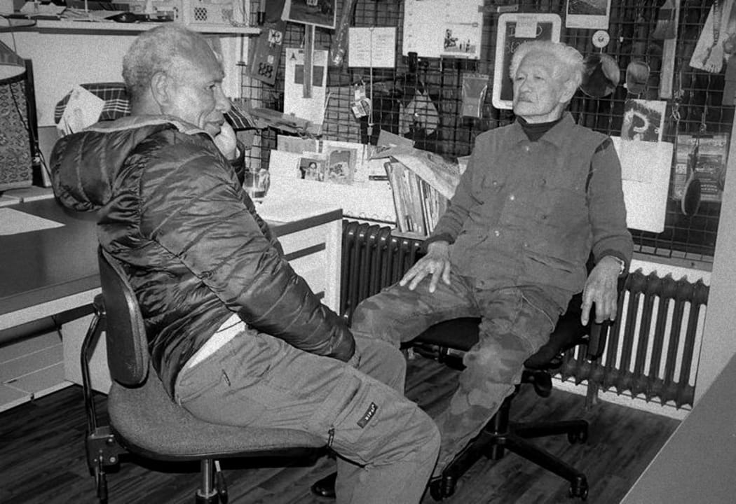 A rare photo of Tan Sen Thay (right) with Louis Nussy (left), an former high ranking Commander of the OPM, taken in the Hague, The Netherlands 2016.