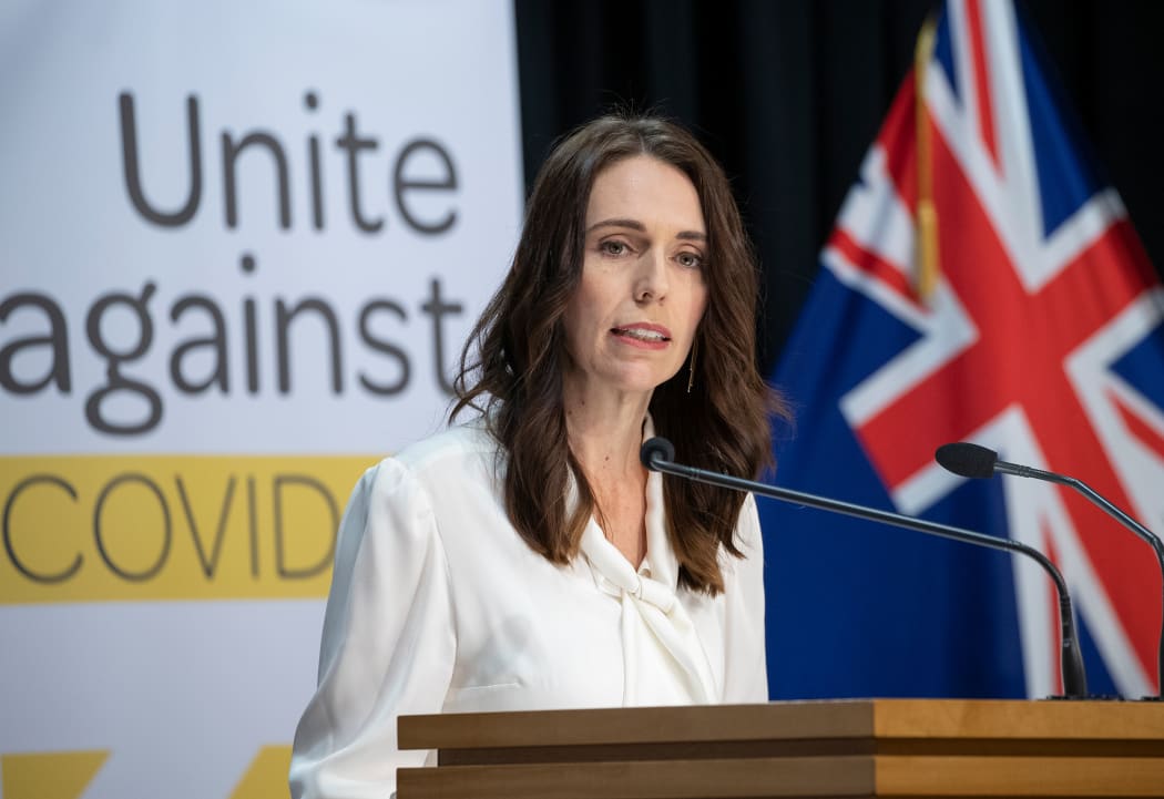 Prime Minister Jacinda Ardern announcing alert level change on 20 April