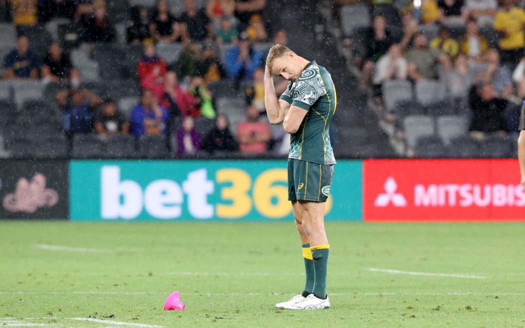 Reece Hodge disappointed after missing a 79th minute penalty to win.