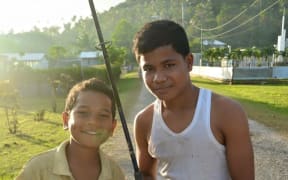 Catching fish with donated rods in the village of Talihau in Va'vau, Tonga