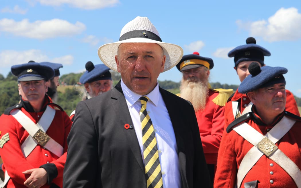 Ngati Hine leader Pita Tipene during the 175th anniversary commemorations of the Battle of Ruapekapeka Pā in 2021.