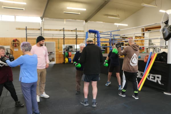 Counterpunch class at the Wairarapa Boxing Academy, Masterton.