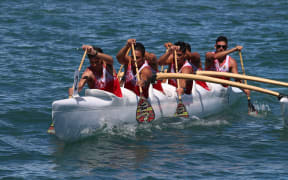 Job done! Team French Polynesia coming ashore after winning a gold medal in the Open V6 final. Silver was claimed by Wallis and Futuna and bronze by Fiji. DC Park, Honiara, 29 November 2023