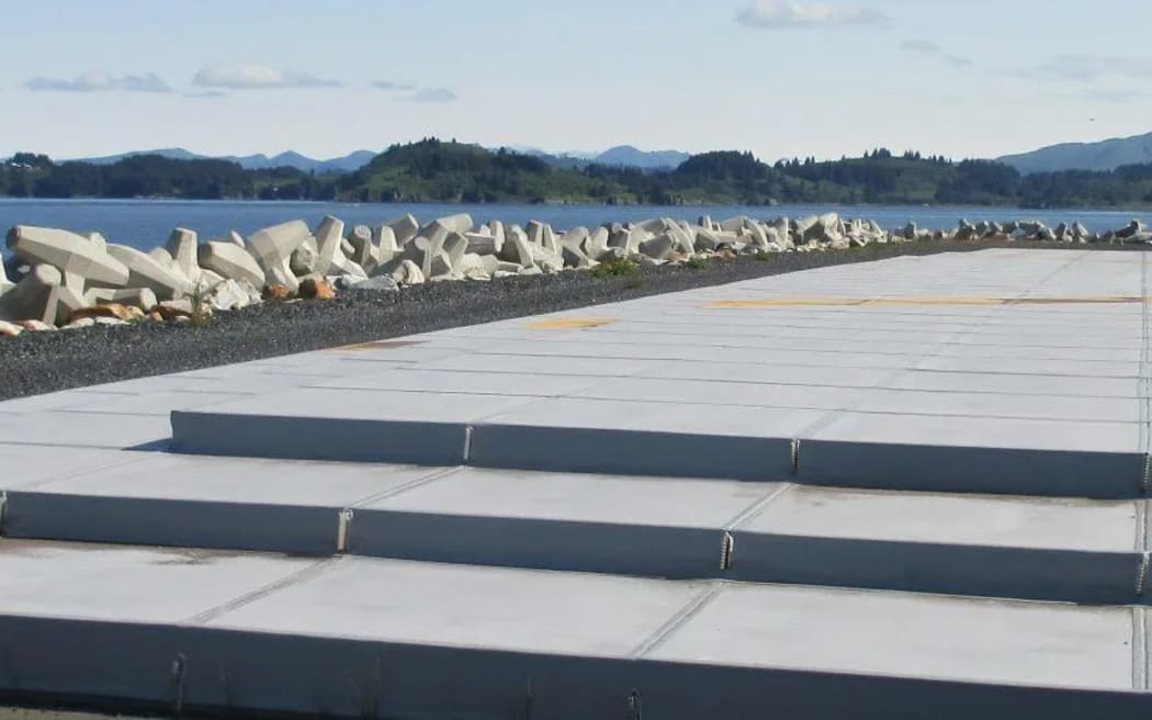 The energy-absorbing cellular cement blocks are designed to crush under the weight of an aircraft, slowing it to a stop.