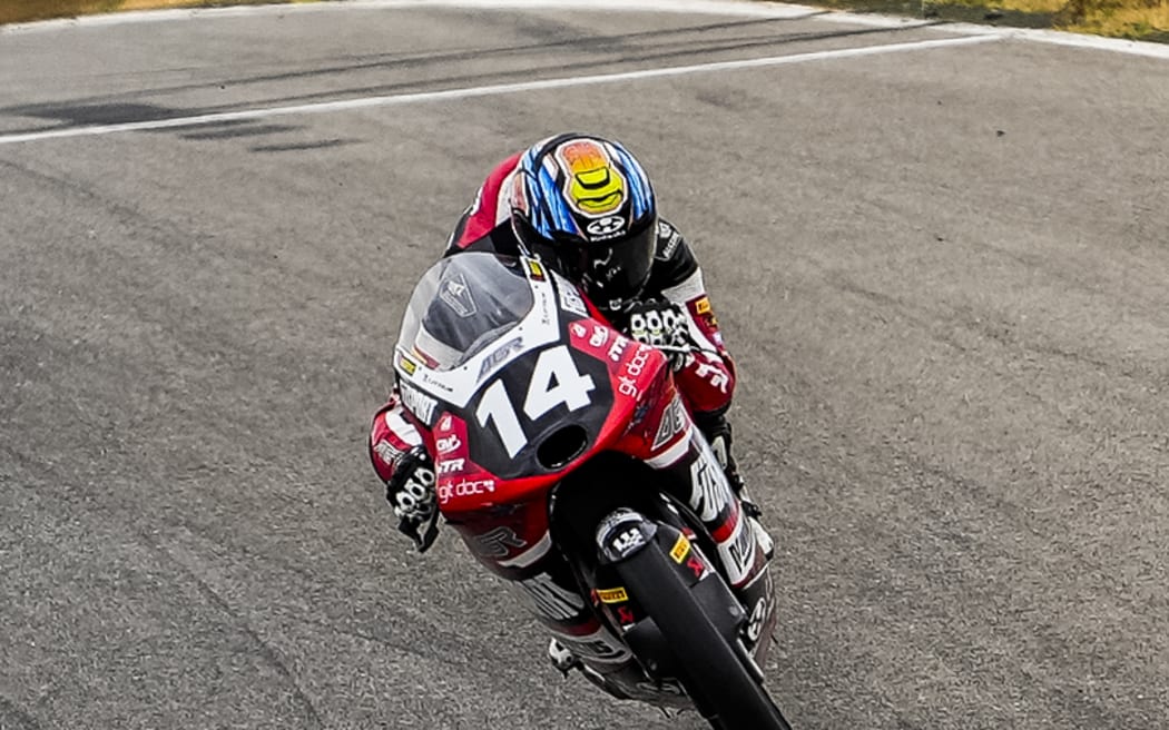 Southland motorcyclist Cormac Buchanan competing in Europe, 2024.