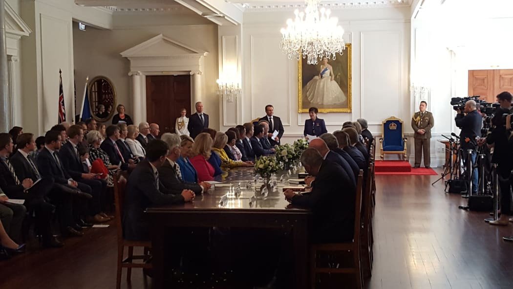 Ministers are sworn in after Bill English's Cabinet reshuffle.