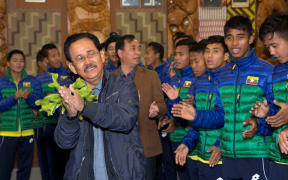 the Myanmar team  performs its greatest hit- in response to waiata of welcome