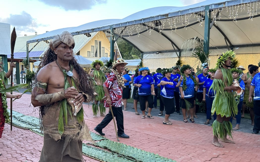 Performers ready to welcome delegates arriving at the opening ceremony of the 52nd Pacific Islands Leaders Meeting in Rarotonga. 6 Novemebr 2023.