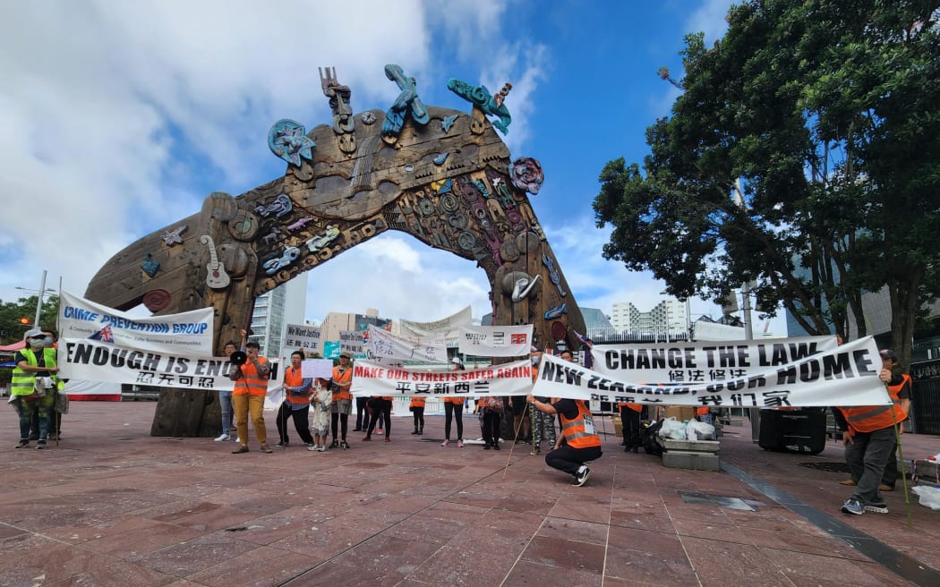 Chinese community members are protesting in Auckland against what they say is rising crime.